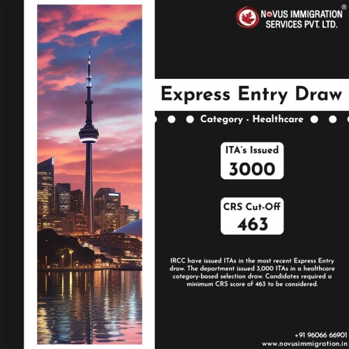 #BREAKING Canada has conducted a new category-based Express Entry draw, focusing on healthcare professionals 👩‍⚕️.

A total of 3,000 invitations were issued to candidates with a CRS score of 463 or above.

Visit: https://www.novusimmigration.com/

#canadaimmigration #permanentresidentcanada #irccdraw #healthcaredraw #expressentry #categorybaseddraw