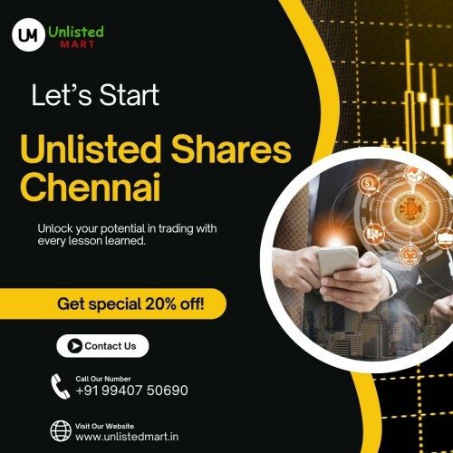 Are you looking to buy and sell unlisted shares online in Chennai? Whether you're an investor seeking high-potential stocks or a seller looking for the right buyer, Unlisted Mart is your go-to platform for seamless and secure transactions in the unlisted market.
Contact Us: 
Visit Us: https://unlistedmart.in/